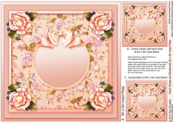 Peach Roses and Blueberries Matching 8inx8in Insert Plate
