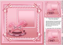 Baby Girl Rocking Horse Matching 8inx8in Insert Plate