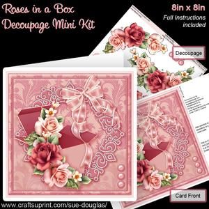 Roses in a Box 8in x 8in Decoupage Mini Kit
