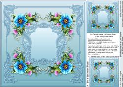 Blue Poppies on a Lace Frame Matching 8inx8in Insert Plate