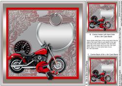 Motorbike on a Scroll Background Matching 8x8 Insert Plate