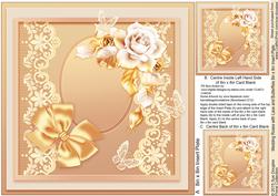 Wedding Roses with Lace and Butterflies Matching 8x8 Insert