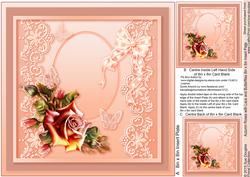 Autumn Roses with Lace and Butterflies Matching 8x8 Insert P