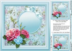 Hydrangias on a Floral Background Matching 8x8 Insert Plate
