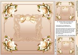 Cream Roses on a Lace Frame Matching 8inx8in Insert Plate