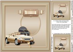 Gold Sports Car with Speedo Matching 8inx8in Insert Plate