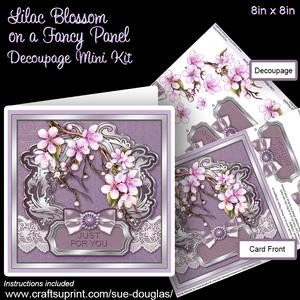 Lilac Blossom on a Fancy Panel 8inx8in Decoupage Mini Kit