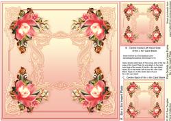 Pink Orchids on a Lace Frame Matching 8inx8in Insert Plate