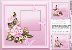 Pink Camelias on Lace Trims 8in x 8in Insert Plate