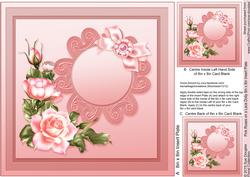 Pink Roses on a Lace Doily Matching 8in x 8in Insert Plate