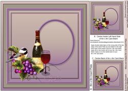Wine and Grapes with Bird Matching 8in x 8in Insert Plate
