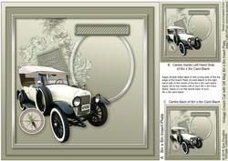 Vintage Cream Car with Uk Map Matching 8inx8in Insert Plate