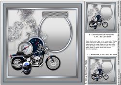 Blue Motorbike with Uk Map Matching 8inx8in Insert Plate