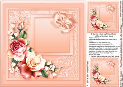 Peach Roses with Metallic Corners Matching 8inx8in Insert Pl