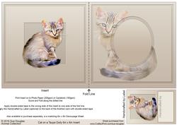 Cat on a Taupe Doily Matching 6in x 6in Insert