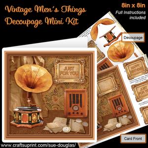 Vintage Men's Things 8in x 8in Decoupage Mini Kit