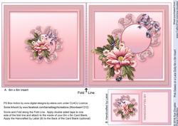 Pink Daisies on a Lace Doily 6in x 6in Insert