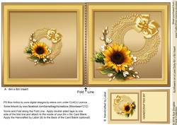 Sunflowers on a Lace Doily 6in x 6in Insert