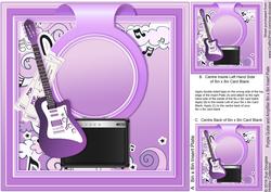 Purple Guitar and Amplifier Matching 8inx8in Insert Plate