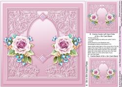 Lilac Roses with Metallic Corners Matching 8x8 Insert Plate
