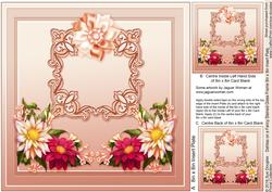 Dahlias on a Stained Glass Frame Matching 8x8 Insert Plate