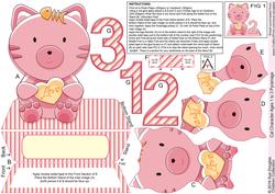Cat Character Shaped Age Card Pyramage