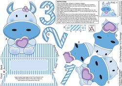 Cow Character Shaped Age Card Pyramage
