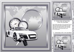 Sporty White Car Matching 8inx8in Insert Plate