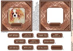Springer Spaniel Puppy in a Copper Frame 5in x 5in Decoupage