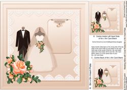 Wedding Attire with Coral Roses Matching 8x8in Insert Plate