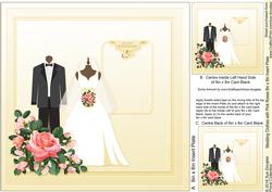 Wedding Clothes with Pink Roses Matching 8x8in Insert Plate