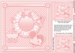 New Baby Girl with Embellishments Matching 8x8 Insert Plate