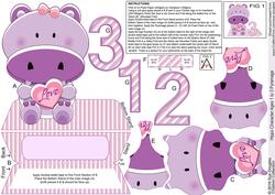 Hippo Character Shaped Age Card Pyramage