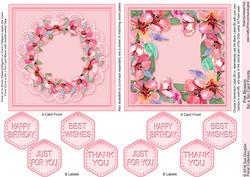Pink Blossom 5in x 5in Card Fronts