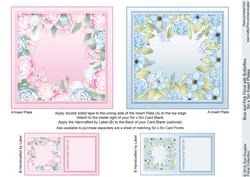Blue and Pink with Butterflies 5in x 5in Insert Plates