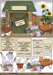 Gone for Tea Gardening Decoupage, Birthday