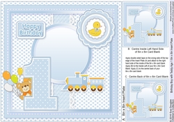 Birthday Boy with Teddy Age 1 matching 8inx8in Insert Plate