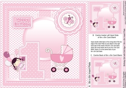 Birthday Girl with Doll Age 1 matching 8in x 8in Insert Plate
