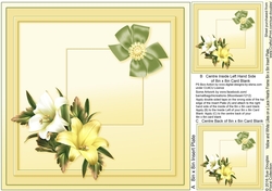 Yellow & White Lilies on a Lace Hearts Frame matching 8inx8in Insert Plate