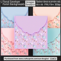 Designer Resource – Floral Envelope Backgrounds Pastel CU4CU