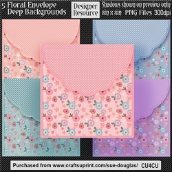 Designer Resource – Floral Envelope Backgrounds Deep CU4CU