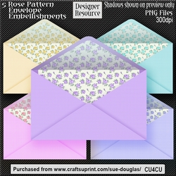 Designer Resource – Rose Pattern Envelope Embellishments CU4CU