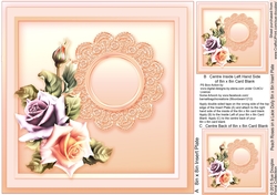Peach Roses on a Lace Doily matching 8inx8in Insert Plate