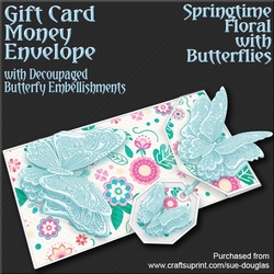 Springtime Floral with Butterflies Card/Money Envelope Mini Kit