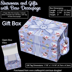 Gift Box Snowmen and Gifts with Bow Decoupage