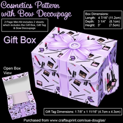 Gift Box Cosmetics Pattern with Bow Decoupage