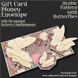 Arabic Pattern with Butterflies Card/Money Envelope Mini Kit