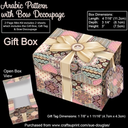 Gift Box Arabic Pattern with Bow Decoupage
