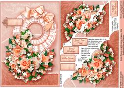 Coral Roses on a Broderie Anglaise Doiley Corner Stacker