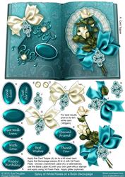 Spray of White Roses on a Book, Decoupage